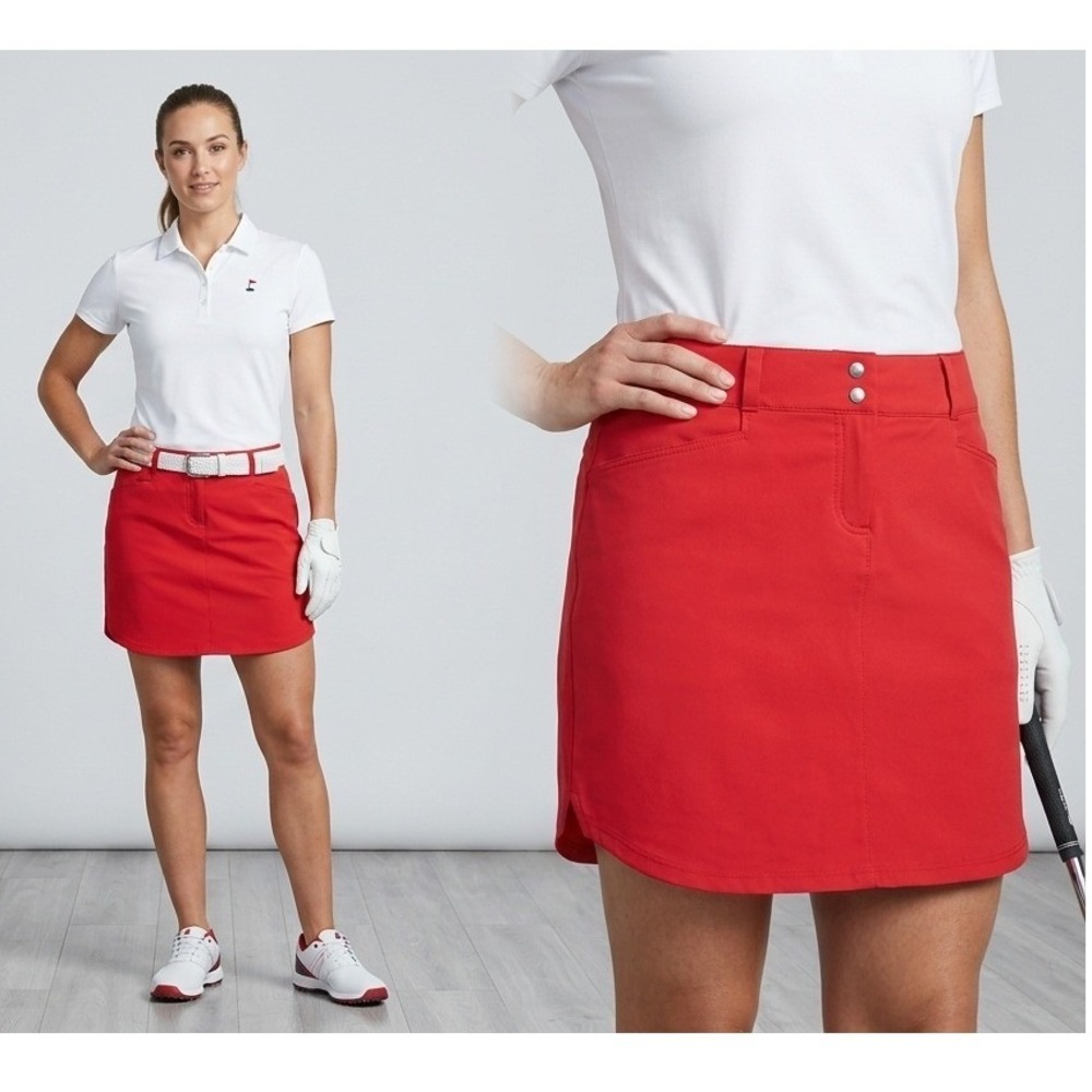 Adidas Golf Skort Women Red Activewear Skirt with Inner Tights Size 8